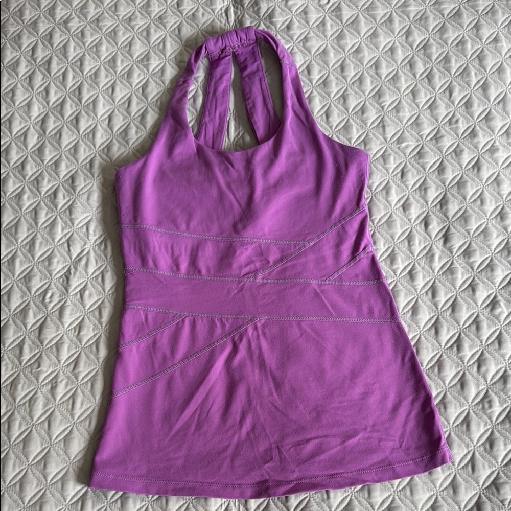 KiraGrace halter yoga tank, purple, size Small